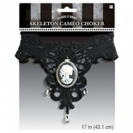 Collier Gothique Squelette Noir/Blanc