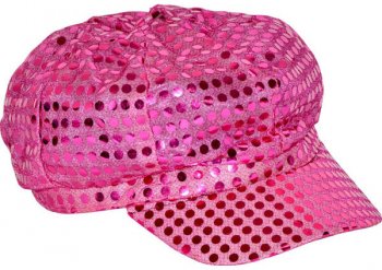 Casquette Disco Paillettes Fuchsia 