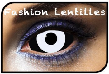 Lentilles Sclera Blanc et Noir - 1 an 