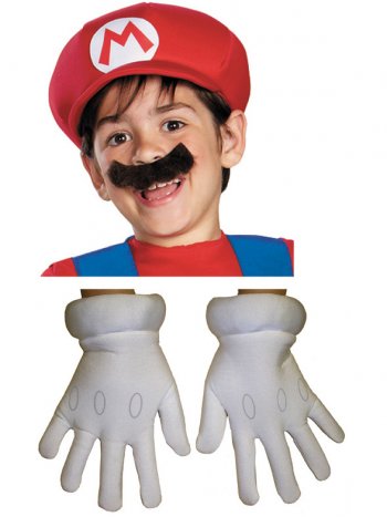 Set Accessoires Mario (Casquette, Moustache, Gants) - Enfant 