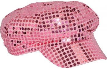 Casquette Disco Paillettes Rose 