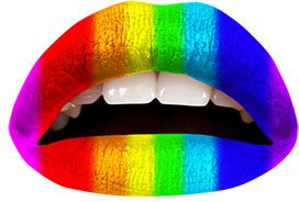 Tatouage de lèvres Rainbow 