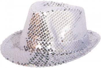 Chapeau Sequin Argent 