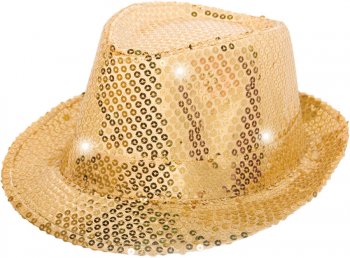 Chapeau Sequin Or Led 