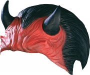 Masque front, cornes et cheveux de Diable
