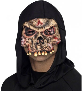 Masque mi-visage Zombie Squelette 