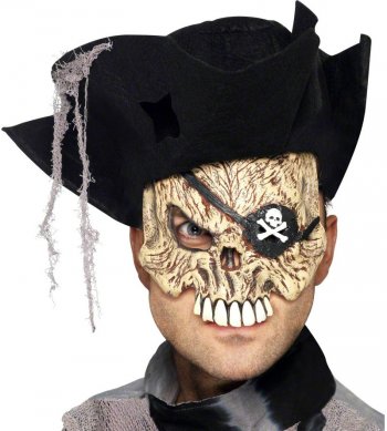 Masque mi-visage Pirate Squelette 