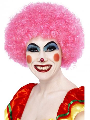 Perruque de clown rose 