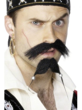 Moustache et bouc de Pirate 