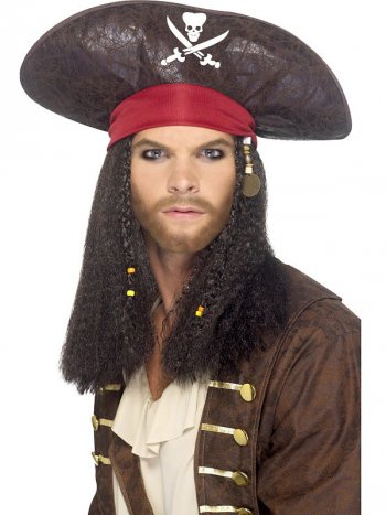 Chapeau de Pirate avec Cheveux 