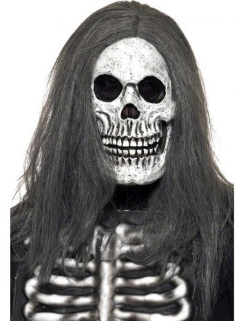 Masque Squelette aux Cheveux gris 