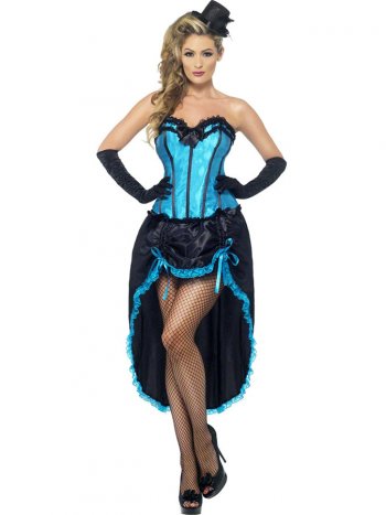 Dguisement de Danseuse Burlesque Bleu/Noir 