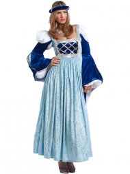 Déguisement Dame Médiévale Bleu Luxe