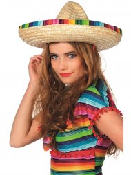 Chapeau Sombrero Rayures Mexique (43 cm)