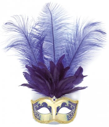 Masque Carnaval Venise Plume Bleue 