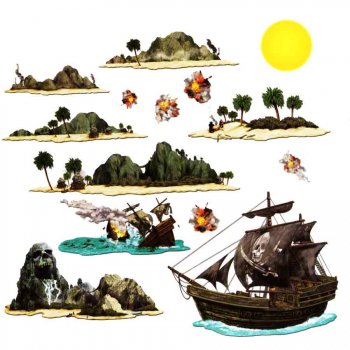 Set de 14 décors île aux pirates 