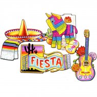 Lot de 4 décors Fiesta Mexicaine