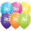 6 Ballons Multicolores 30 ans
