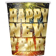 8 Gobelets Happy New Year Feu d'Artifice