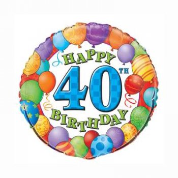 Ballon 40 ans Happy Birthday - Mylar 
